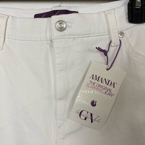 Gloria Vanderbilt Amanda White Slimming Straight Leg Jeans Size 16 Petite NWT - Picture 3 of 7